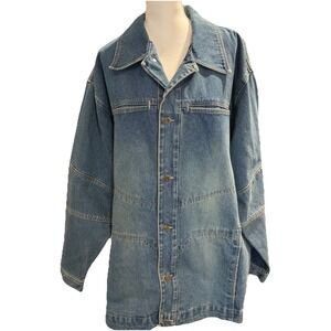Ruff Ryders Jacket Mens 3X Dirty Denim Workwear Hip Hop‎ Embroidered Patch